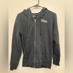 Vintage Y2K Wicked Hoodie Large Black Sweatshirt Full Zip Defy Gravity Broadway